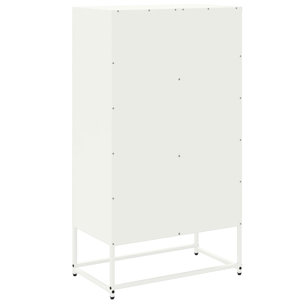 Credenza Bianca 68,5x38,5x123,5 cm in Acciaio | homemem39