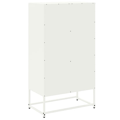 Credenza Bianca 68,5x38,5x123,5 cm in Acciaio | homemem39