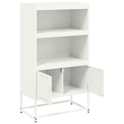 Credenza Bianca 68,5x38,5x123,5 cm in Acciaio | homemem39