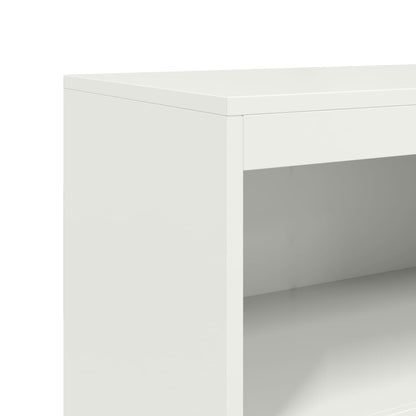 Credenza Bianca 68,5x38,5x123,5 cm in Acciaio - homemem39