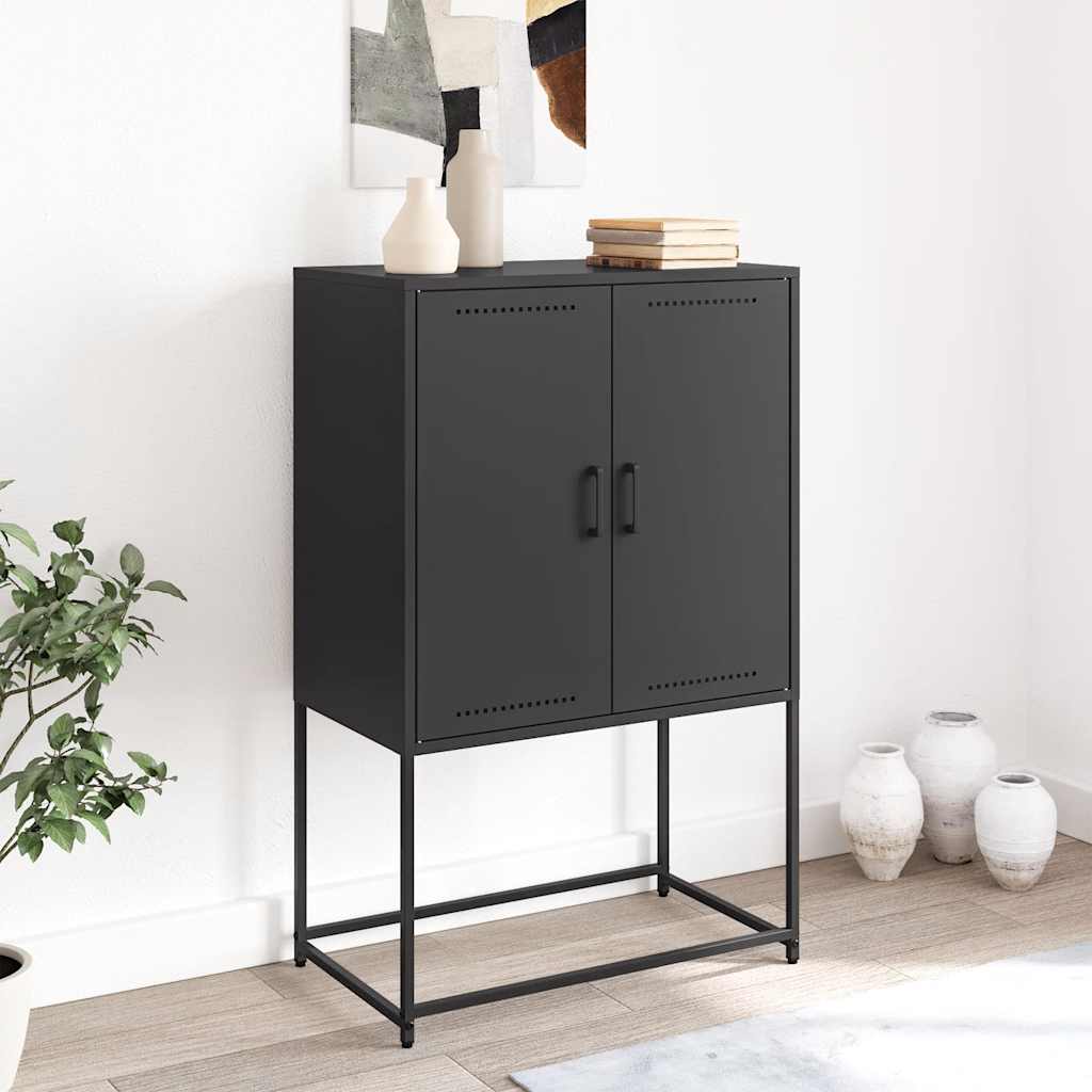 Credenza Nera 68,5x38,5x107 cm in Acciaio | homemem39