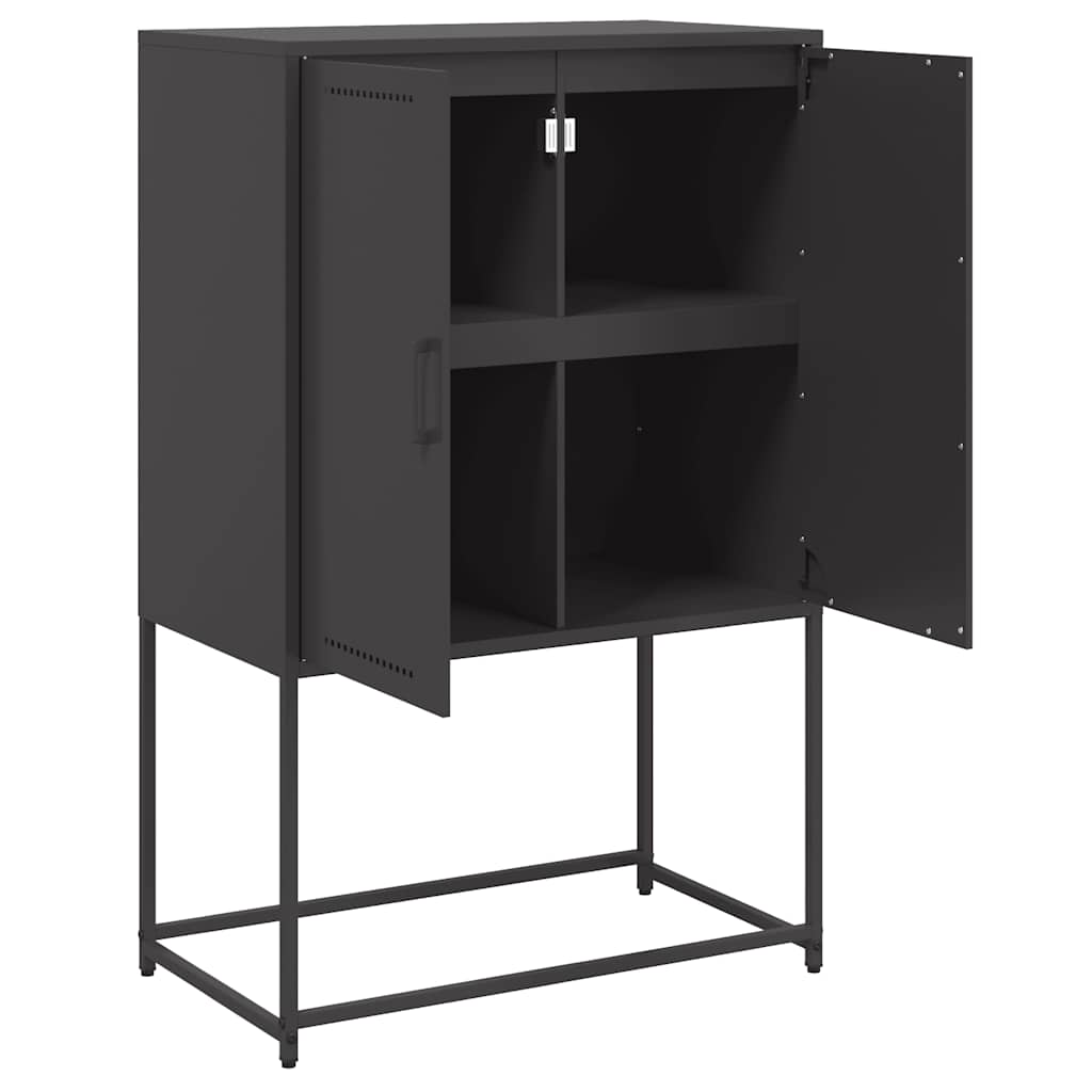Credenza Nera 68,5x38,5x107 cm in Acciaio | homemem39