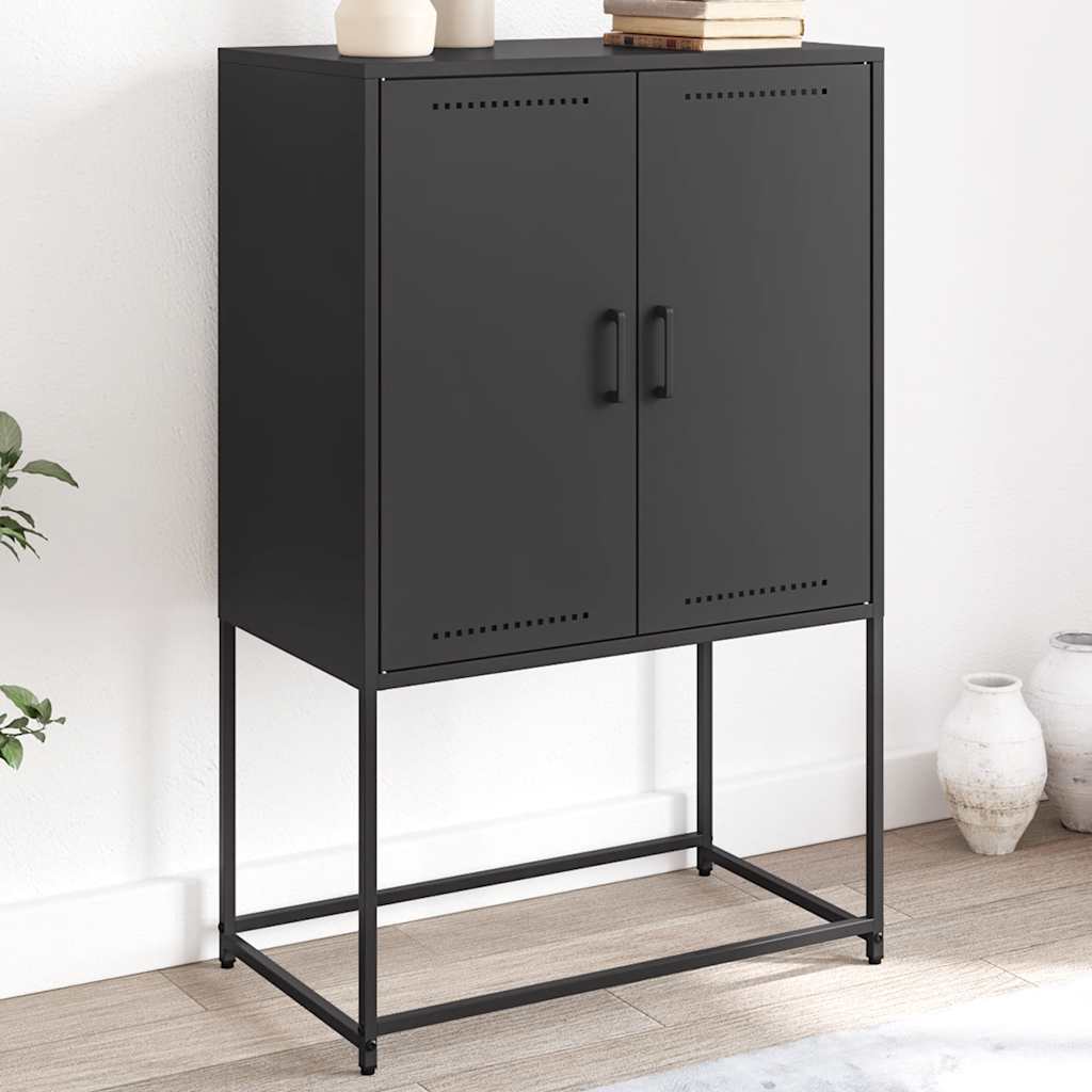 Credenza Nera 68,5x38,5x107 cm in Acciaio | homemem39