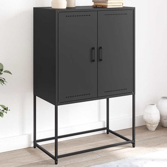 Credenza Nera 68,5x38,5x107 cm in Acciaio | homemem39