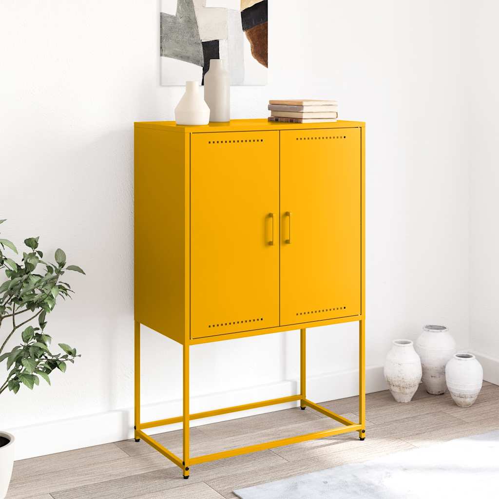 Credenza Giallo Senape 68,5x38,5x107 cm in Acciaio | homemem39
