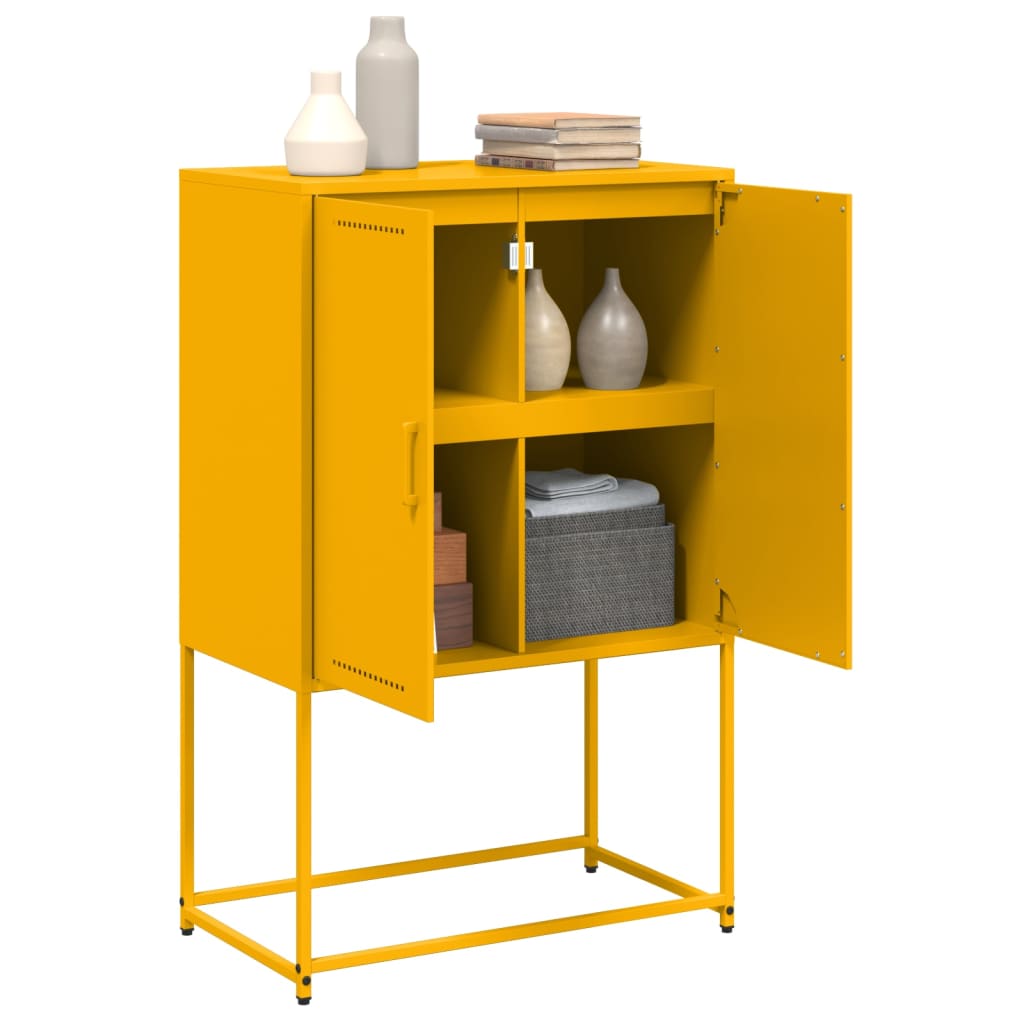Credenza Giallo Senape 68,5x38,5x107 cm in Acciaio - homemem39