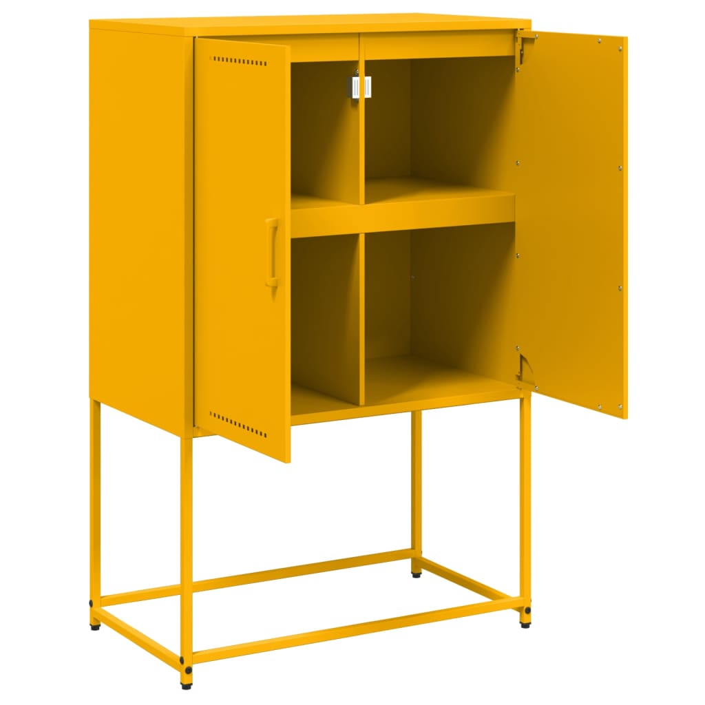 Credenza Giallo Senape 68,5x38,5x107 cm in Acciaio - homemem39