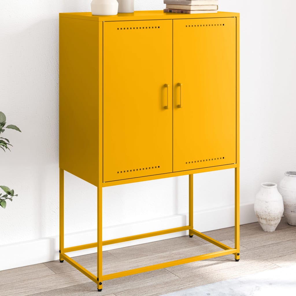 Credenza Giallo Senape 68,5x38,5x107 cm in Acciaio - homemem39