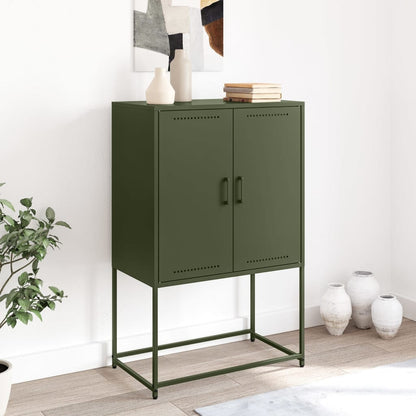 Credenza Verde Oliva 68,5x38,5x107 cm in Acciaio - homemem39