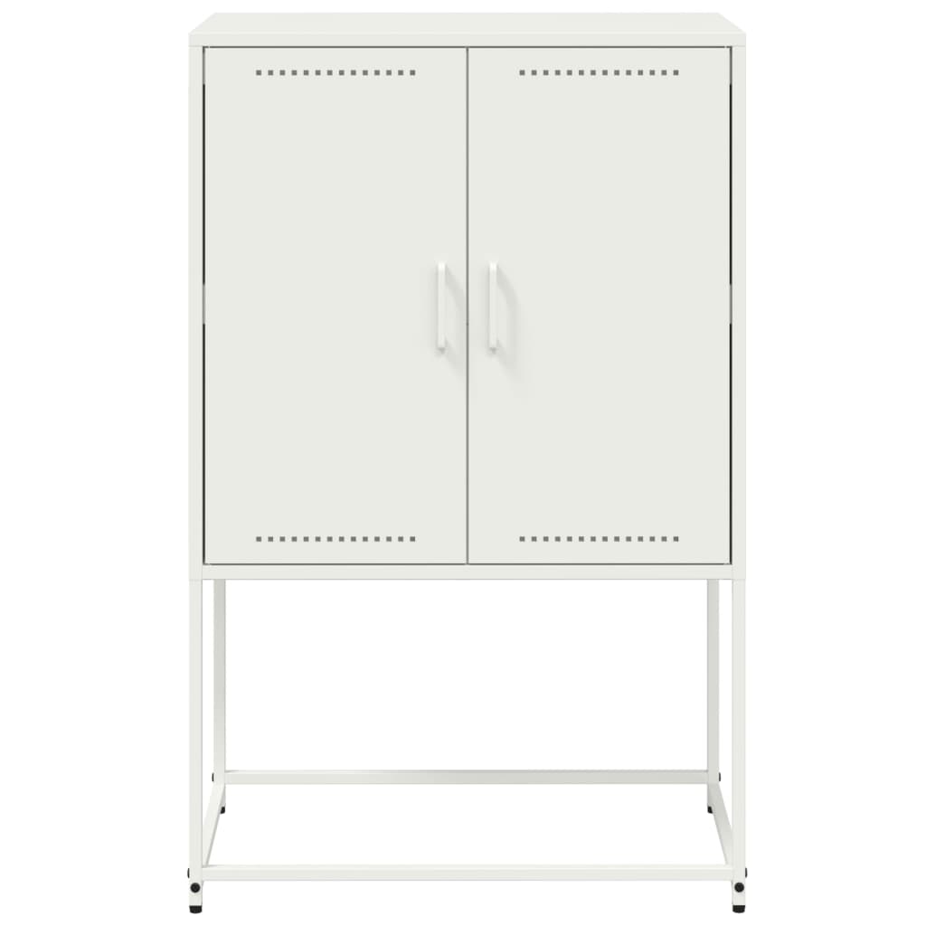 Credenza Bianca 68,5x38,5x107 cm in Acciaio - homemem39
