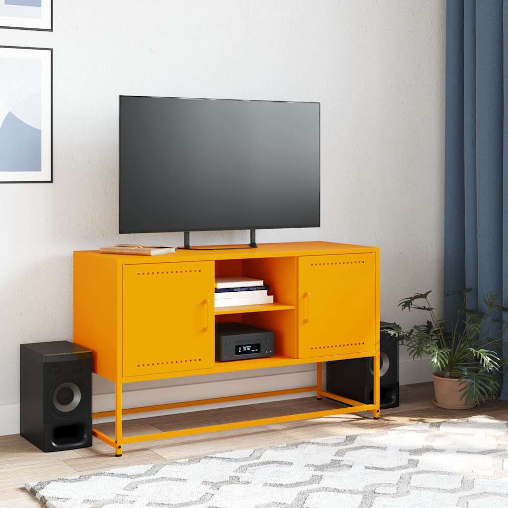 Mobile TV Giallo Senape 100,5x39x60,5 cm in Acciaio - homemem39