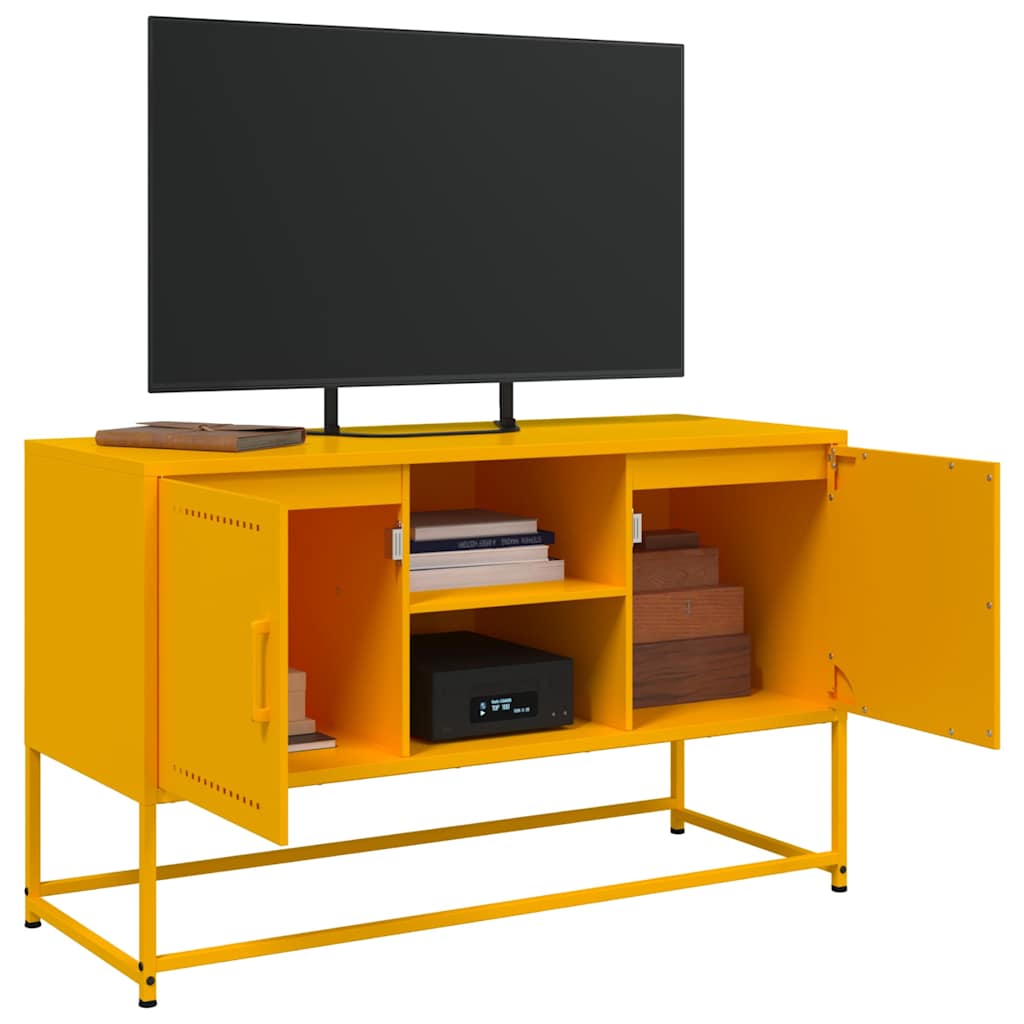 Mobile TV Giallo Senape 100,5x39x60,5 cm in Acciaio - homemem39
