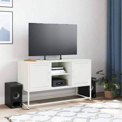 Mobile TV Bianco 100,5x39x60,5 cm in Acciaio - homemem39