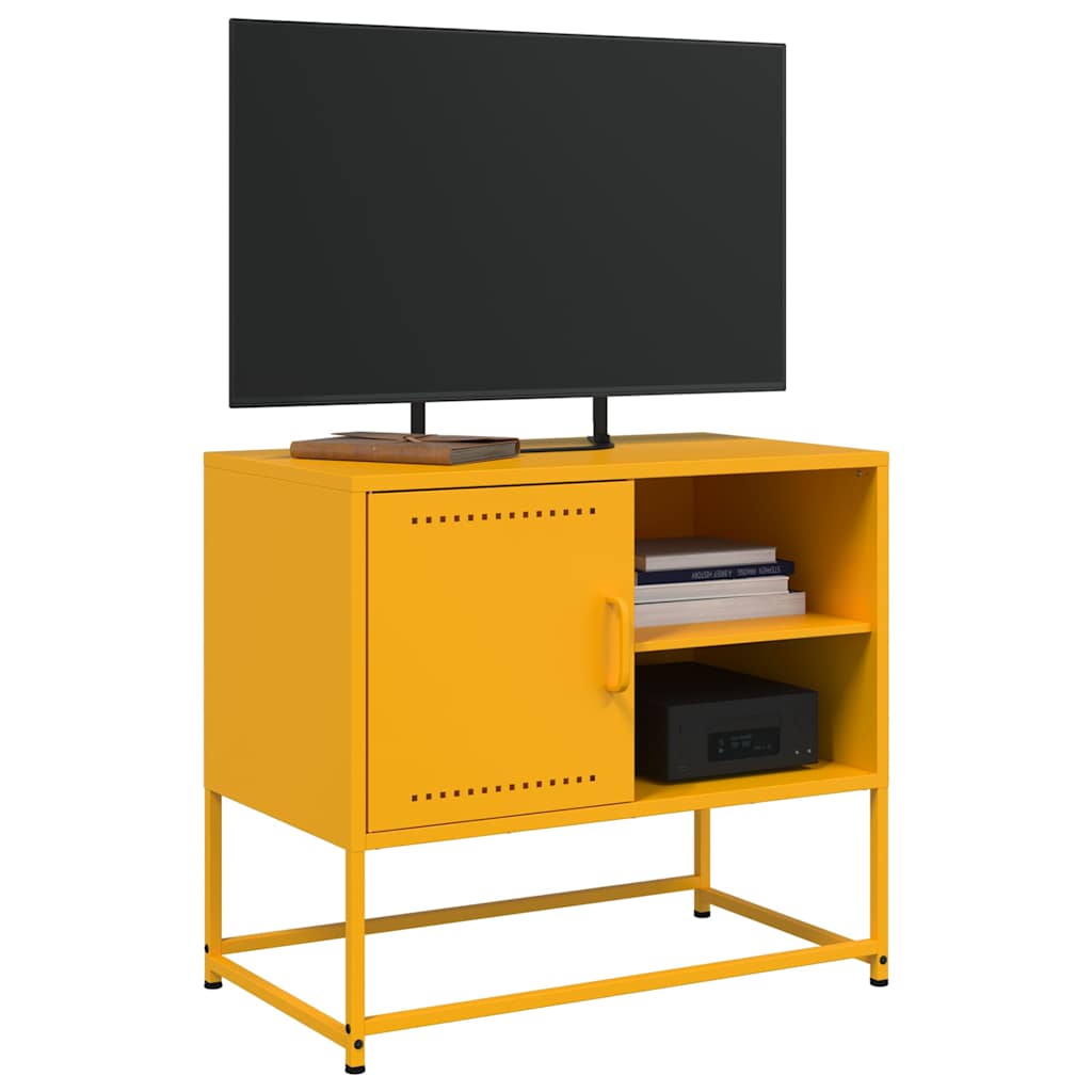 Mobile TV Giallo Senape 68x39x60,5 cm in Acciaio - homemem39