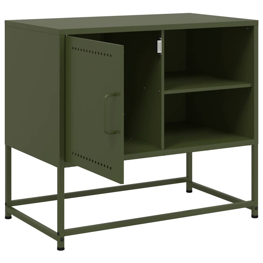 Mobile TV Verde Oliva 68x39x60,5 cm in Acciaio - homemem39