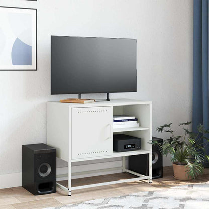 Mobile TV Bianco 68x39x60,5 cm in Acciaio - homemem39