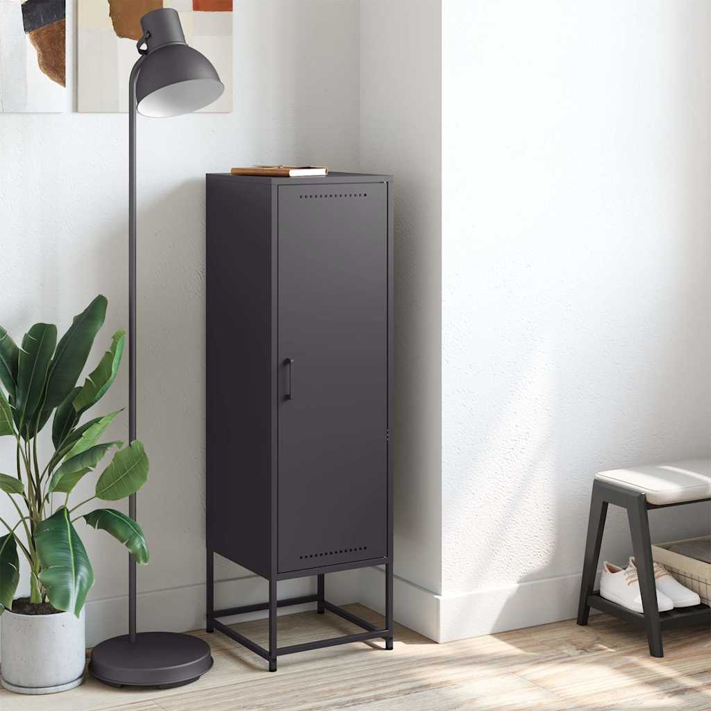 Credenza Nera 36x39x123 cm in Acciaio - homemem39