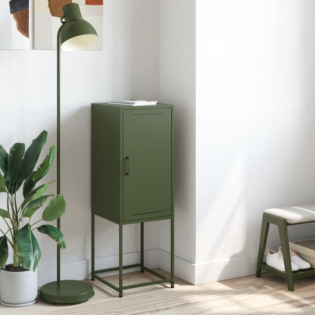 Credenza Verde Oliva 36x39x107 cm in Acciaio | homemem39