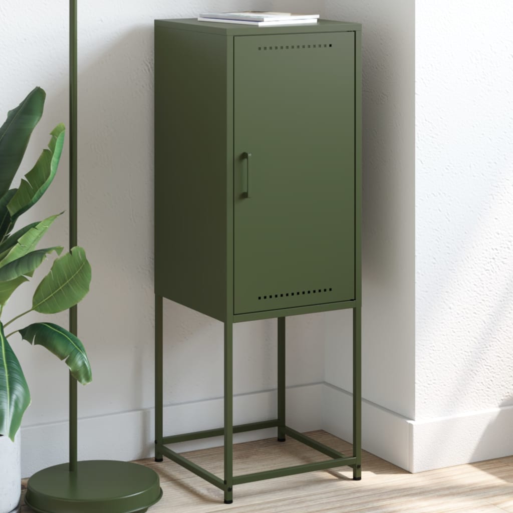 Credenza Verde Oliva 36x39x107 cm in Acciaio | homemem39
