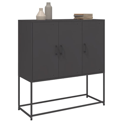 Credenza Nera 100,5x39x107 cm in Acciaio - homemem39