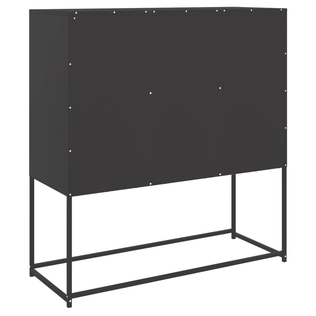 Credenza Nera 100,5x39x107 cm in Acciaio - homemem39