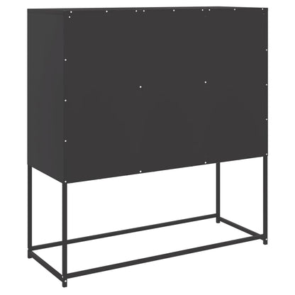 Credenza Nera 100,5x39x107 cm in Acciaio - homemem39