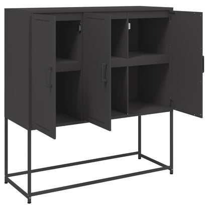 Credenza Nera 100,5x39x107 cm in Acciaio - homemem39