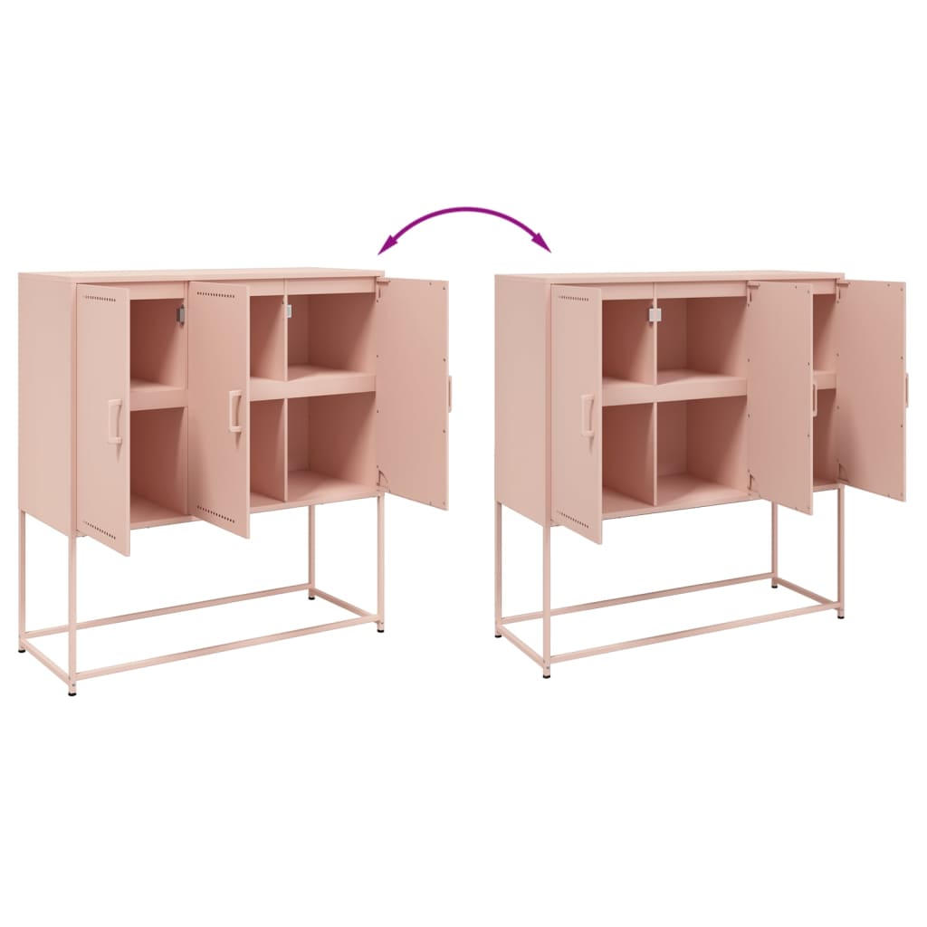 Credenza Rosa 100,5x39x107 cm in Acciaio - homemem39