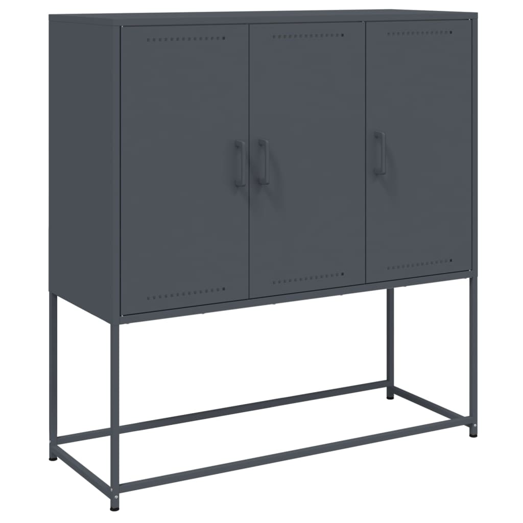 Credenza Antracite 100,5x39x107 cm in Acciaio - homemem39