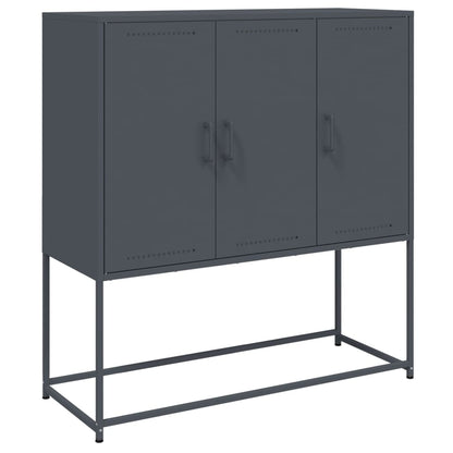 Credenza Antracite 100,5x39x107 cm in Acciaio - homemem39
