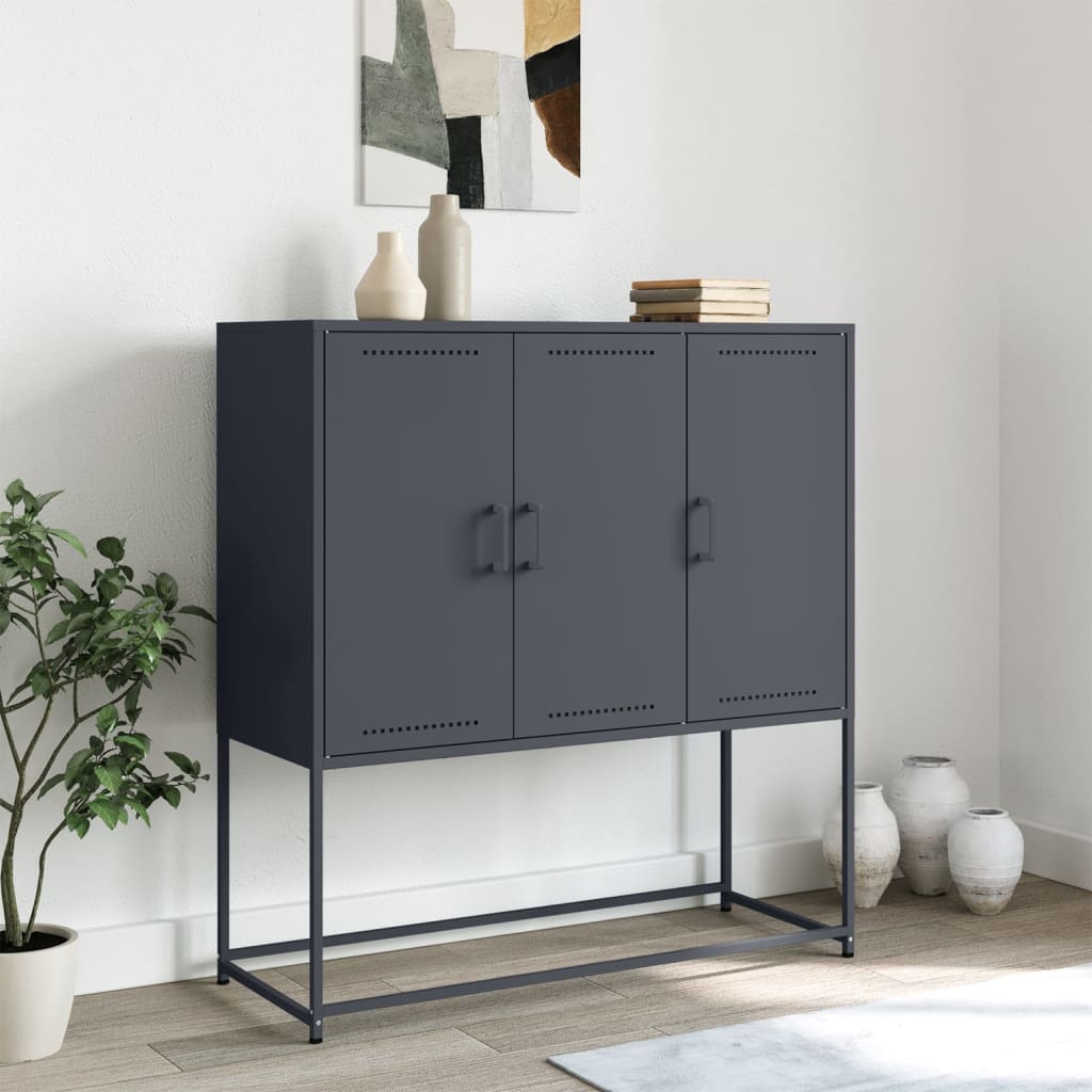Credenza Antracite 100,5x39x107 cm in Acciaio | homemem39