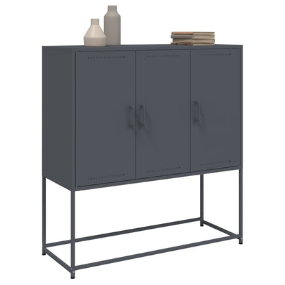 Credenza Antracite 100,5x39x107 cm in Acciaio - homemem39