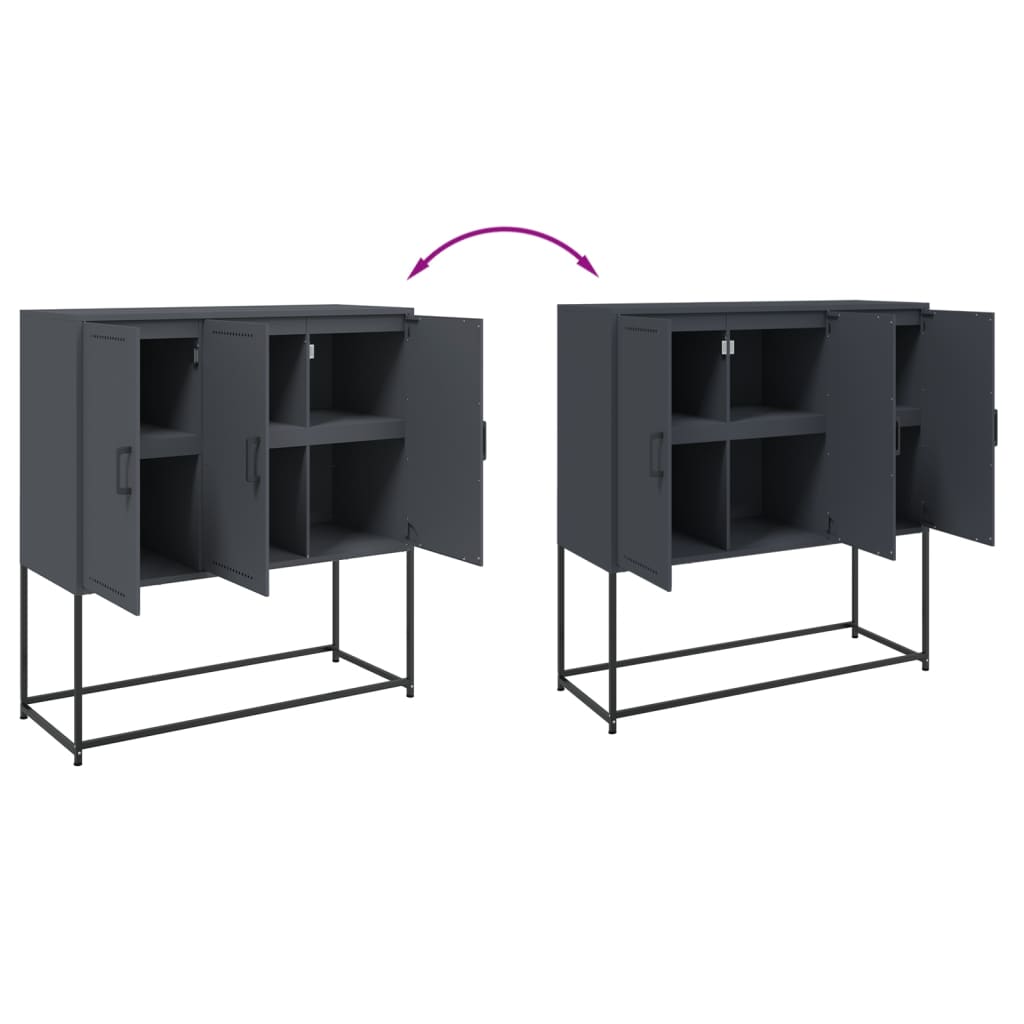 Credenza Antracite 100,5x39x107 cm in Acciaio | homemem39
