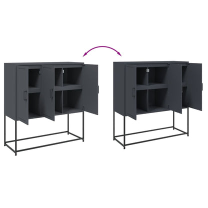 Credenza Antracite 100,5x39x107 cm in Acciaio | homemem39