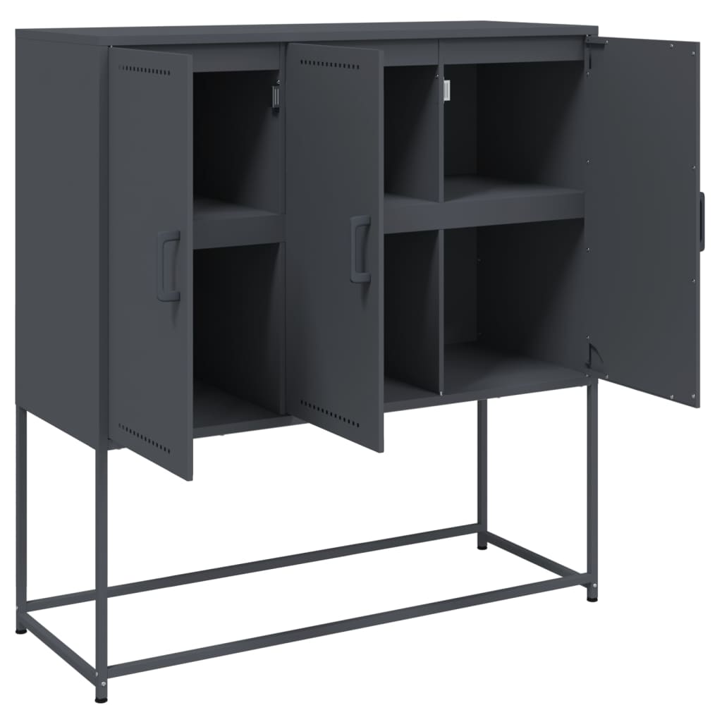 Credenza Antracite 100,5x39x107 cm in Acciaio | homemem39
