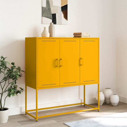 Credenza Giallo Senape 100,5x39x107 cm in Acciaio - homemem39
