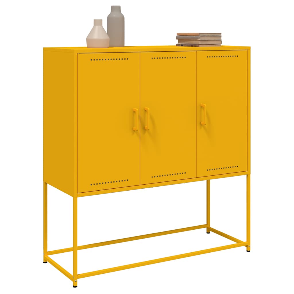 Credenza Giallo Senape 100,5x39x107 cm in Acciaio - homemem39