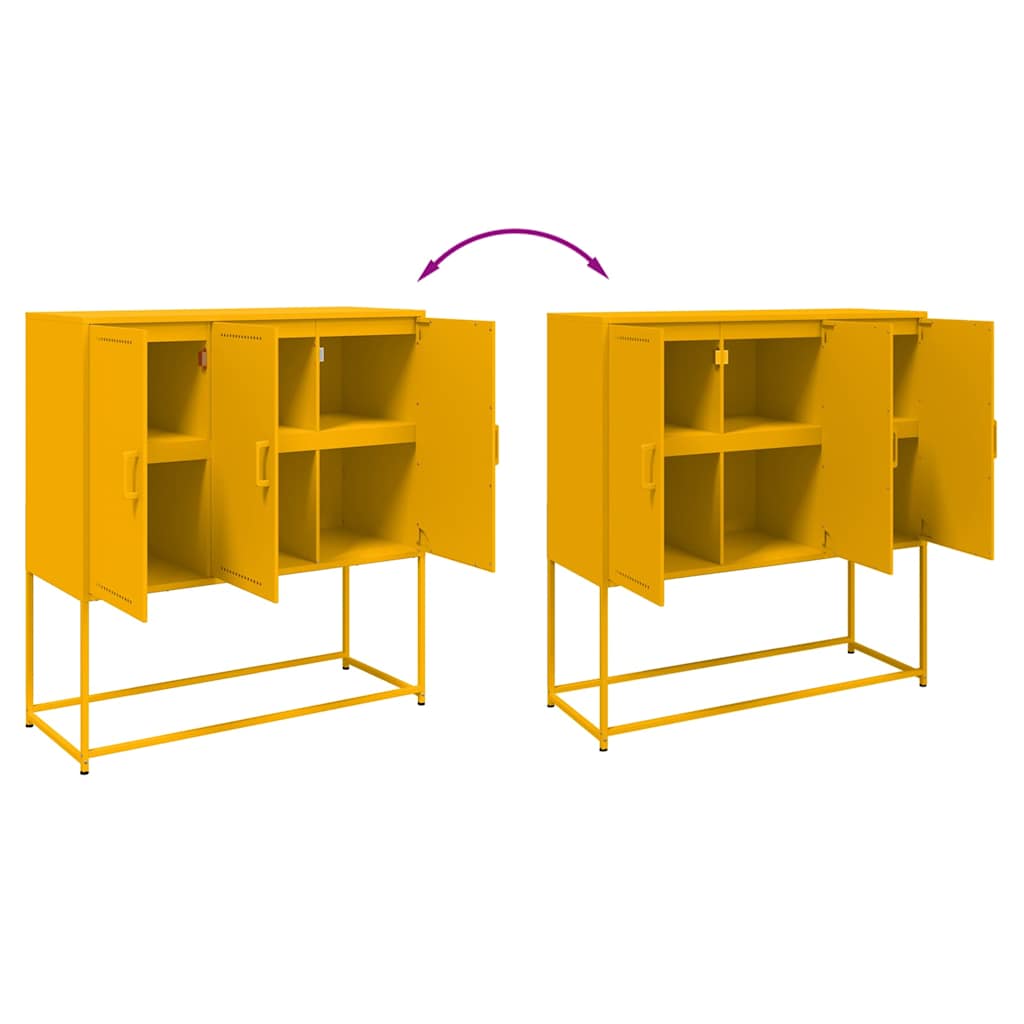 Credenza Giallo Senape 100,5x39x107 cm in Acciaio - homemem39