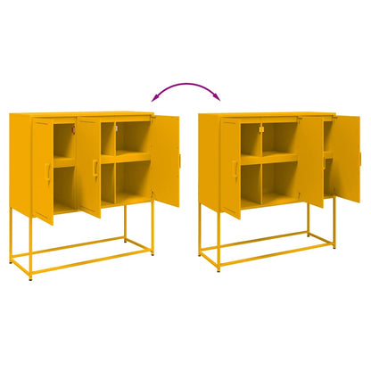 Credenza Giallo Senape 100,5x39x107 cm in Acciaio - homemem39