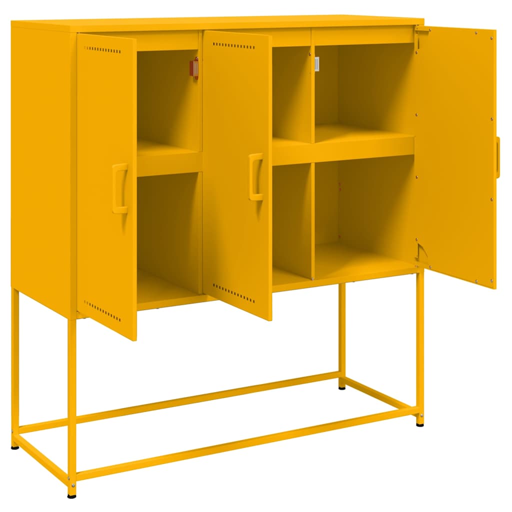 Credenza Giallo Senape 100,5x39x107 cm in Acciaio - homemem39