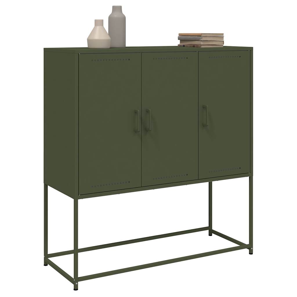 Credenza Verde Oliva 100,5x39x107 cm in Acciaio - homemem39