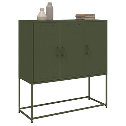 Credenza Verde Oliva 100,5x39x107 cm in Acciaio - homemem39