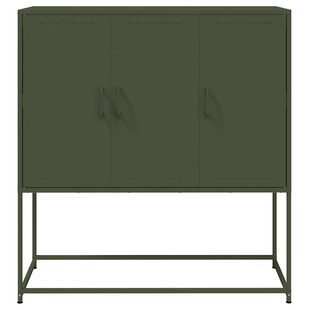 Credenza Verde Oliva 100,5x39x107 cm in Acciaio - homemem39