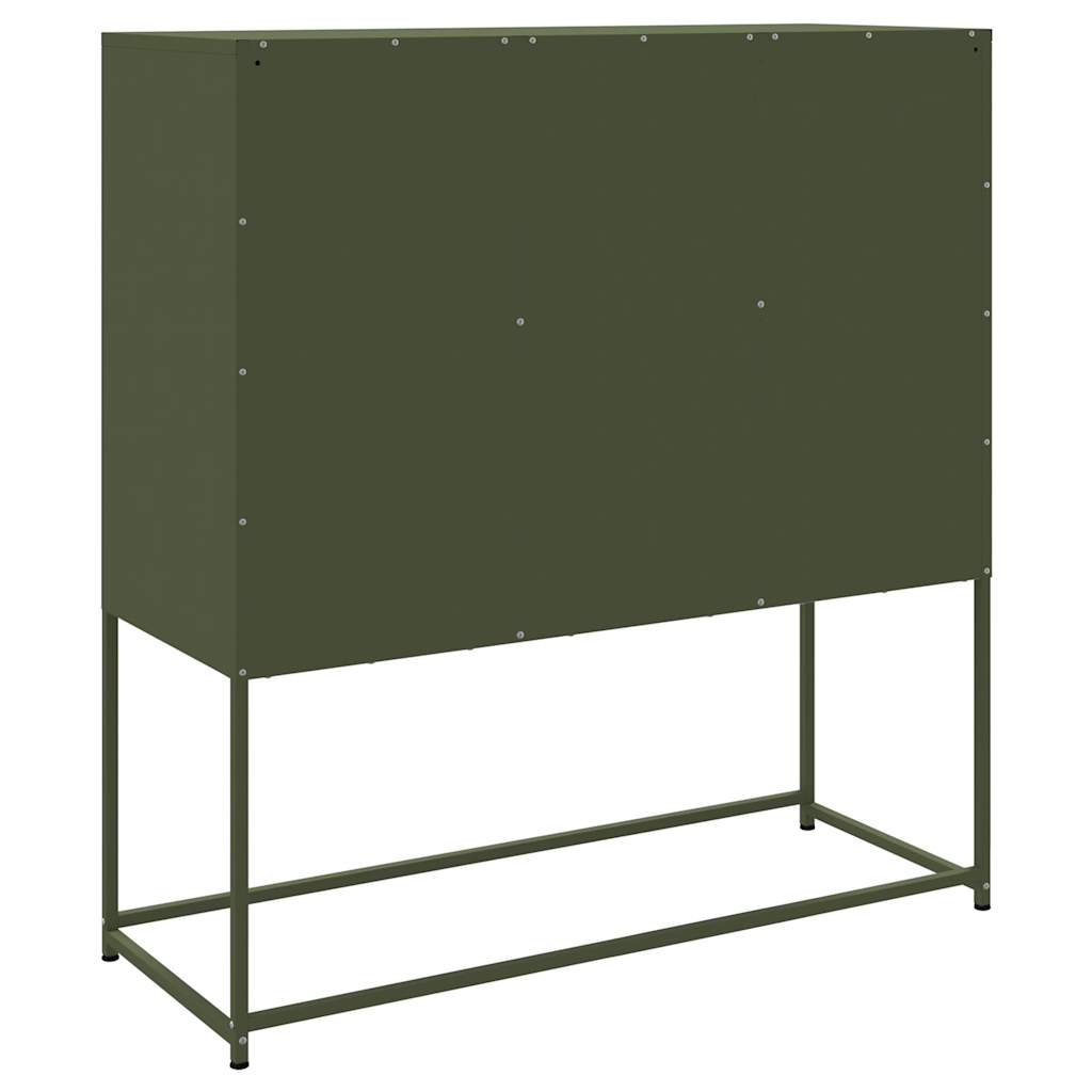 Credenza Verde Oliva 100,5x39x107 cm in Acciaio - homemem39