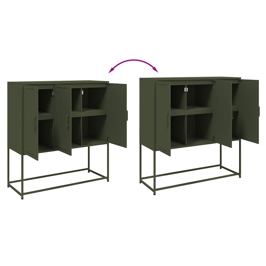 Credenza Verde Oliva 100,5x39x107 cm in Acciaio | homemem39