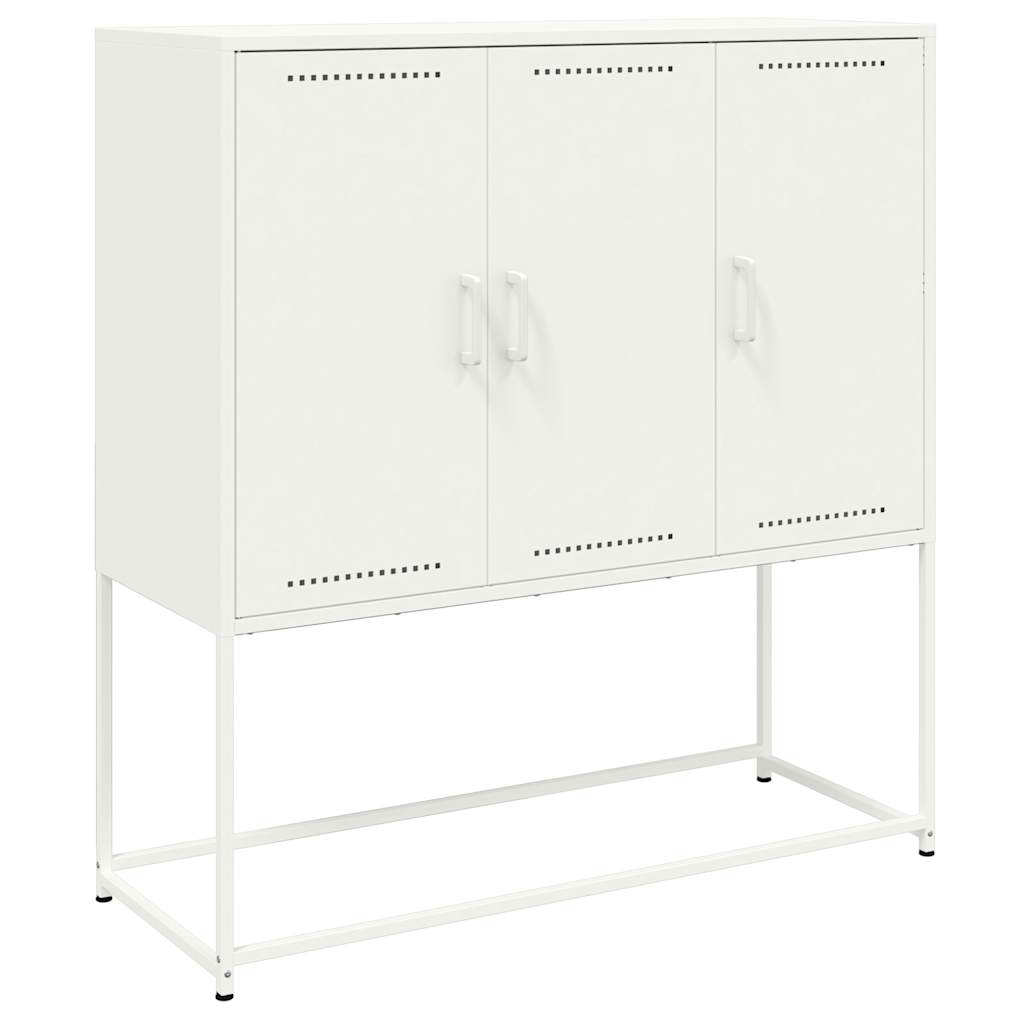Credenza Bianca 100,5x39x107 cm in Acciaio - homemem39