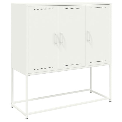 Credenza Bianca 100,5x39x107 cm in Acciaio - homemem39