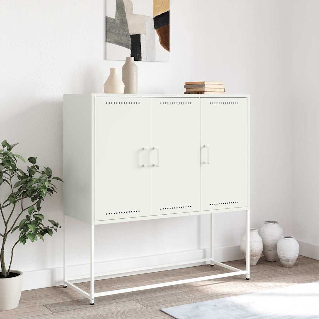 Credenza Bianca 100,5x39x107 cm in Acciaio | homemem39