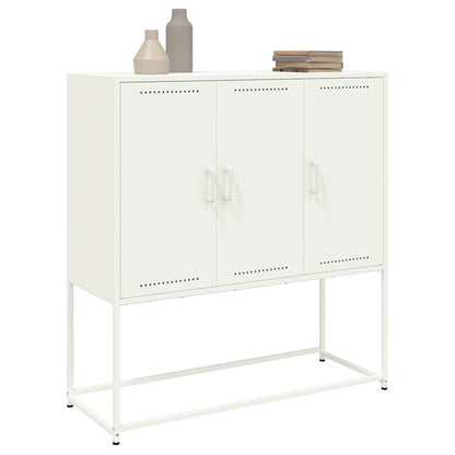 Credenza Bianca 100,5x39x107 cm in Acciaio - homemem39