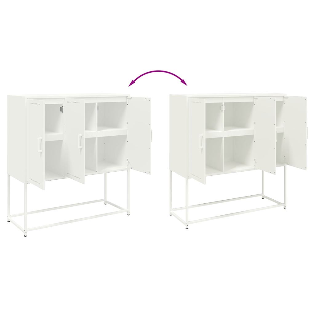 Credenza Bianca 100,5x39x107 cm in Acciaio | homemem39